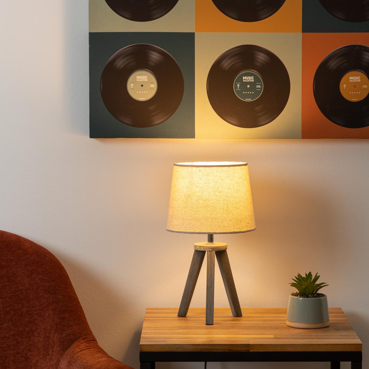 Tafellamp TREP Mini Hout Beige