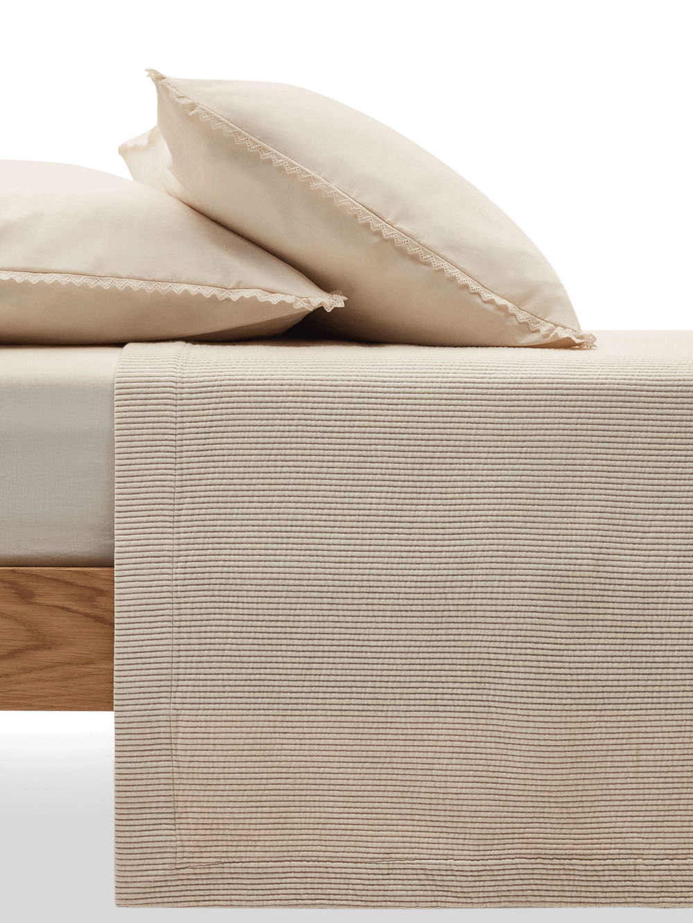 Bedar 100% katoen beige sprei voor bed 150/160 cm