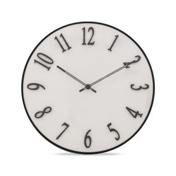 Klok ELROI Ø35 Reliëf Wit/Zwart Klok ELROI Ø35 Reliëf Wit/Zwart