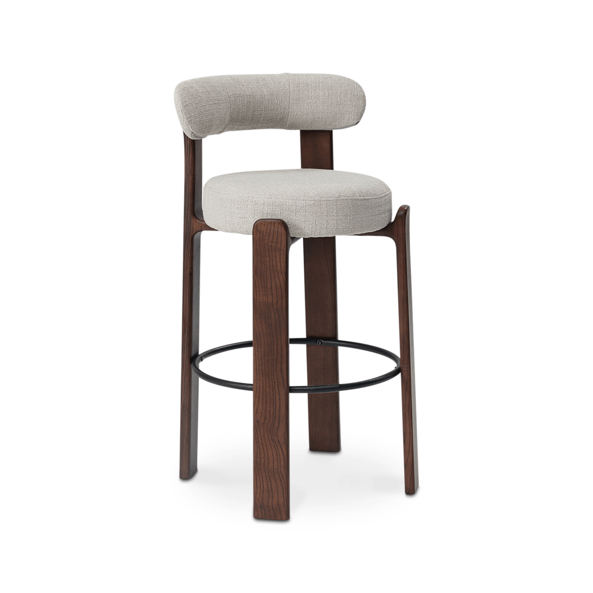 Barstoel TARIN Ash Wood Walnut/Pebble