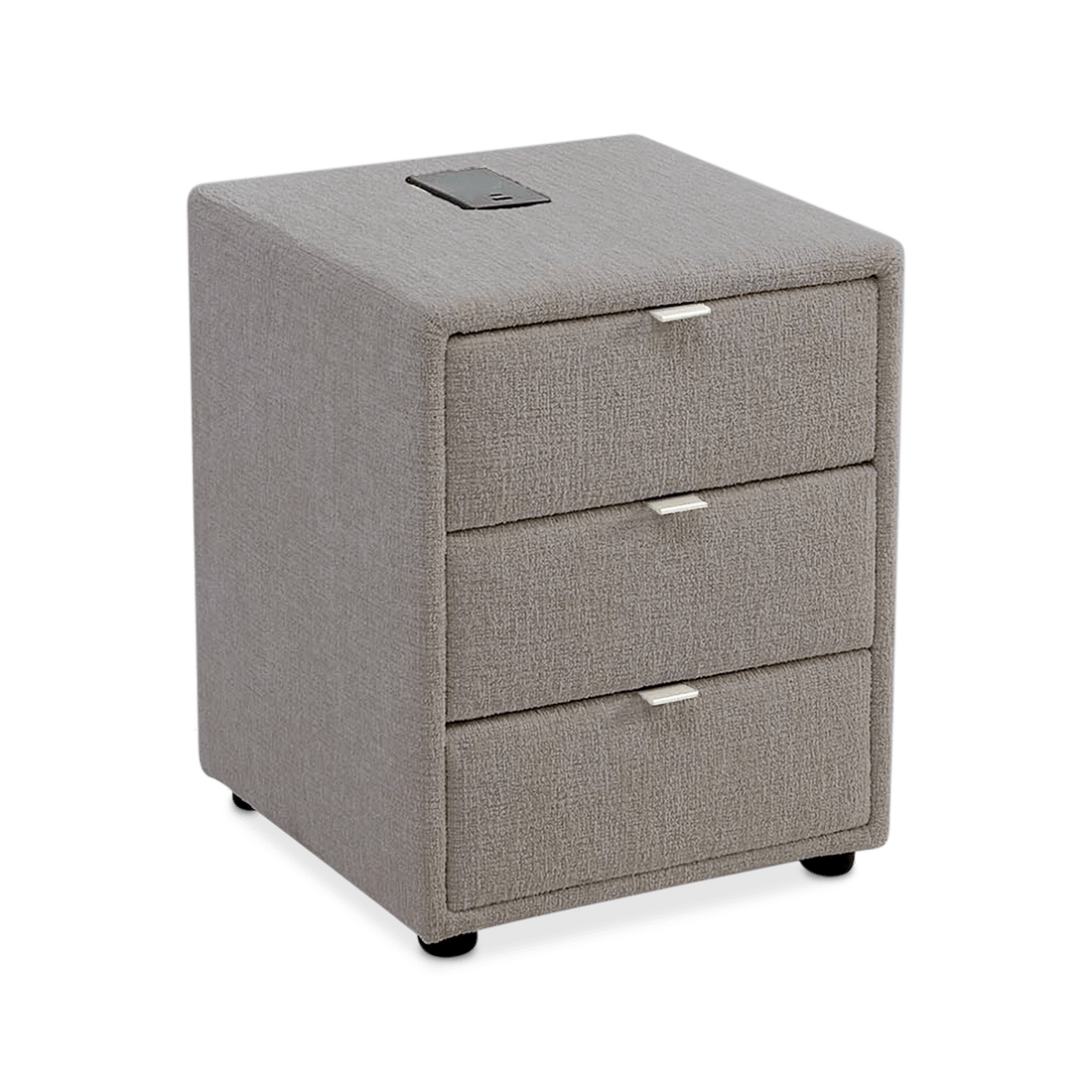 Nachttafel WEERT Chenille Grijs  Nachttafel WEERT Chenille Grijs