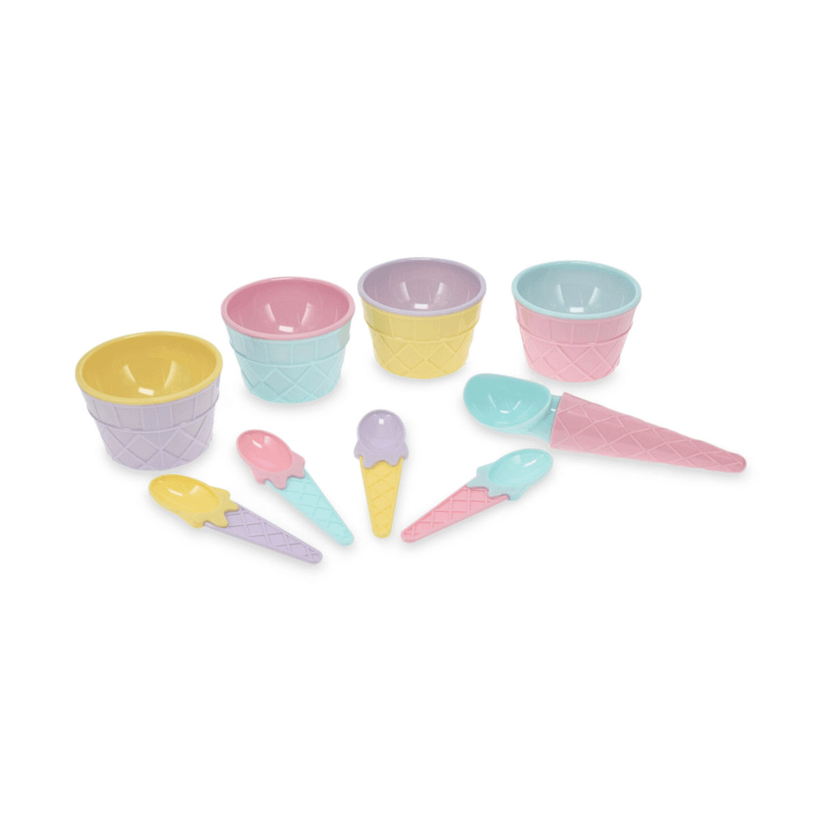 Ijspotjes CREAMY 9Del. met Lepels/Schepper