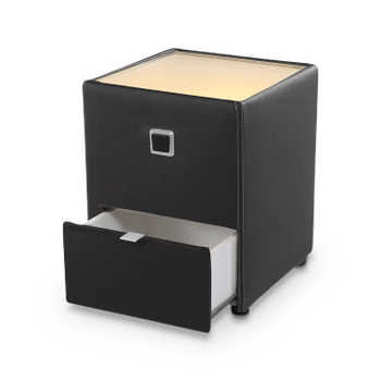 Nachttafel ASTEN Lederlook 440/16 Zwart Nachttafel ASTEN Lederlook 440/16 Zwart