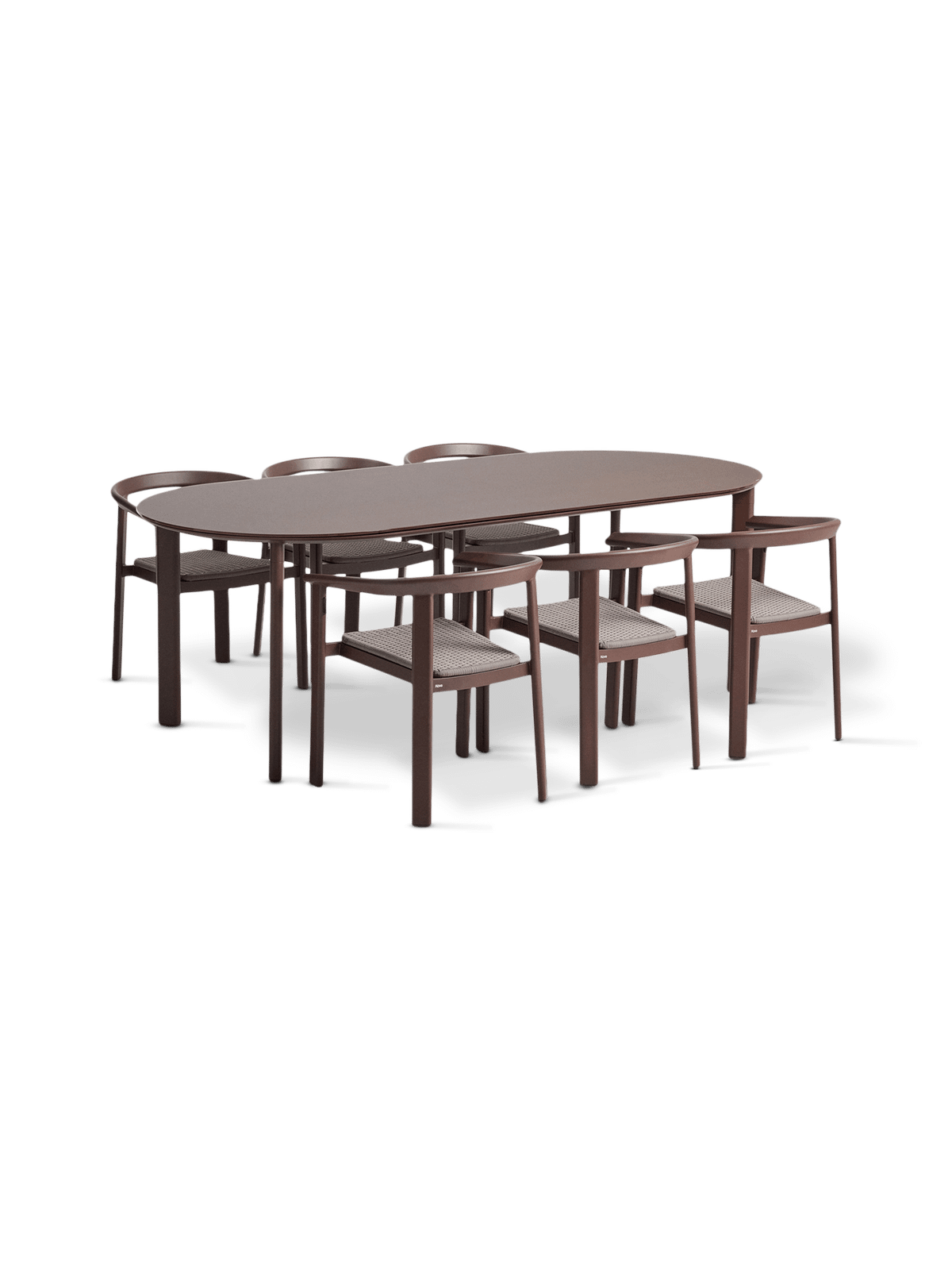 Tuinset Erice Bruin: tafel 230 x 100 cm + 6 stoelen
