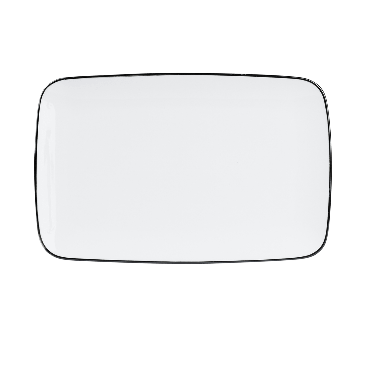 Bord SEPS Rechthoek Wit/Rand Zwart