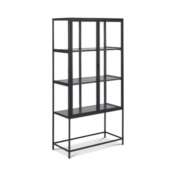 Vitrinekast BOKSKAP Ash Black B77 Vitrinekast BOKSKAP Ash Black B77