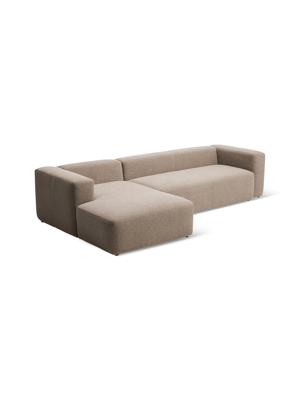 Hoeksalon Blok Longchair Links Bruin B330