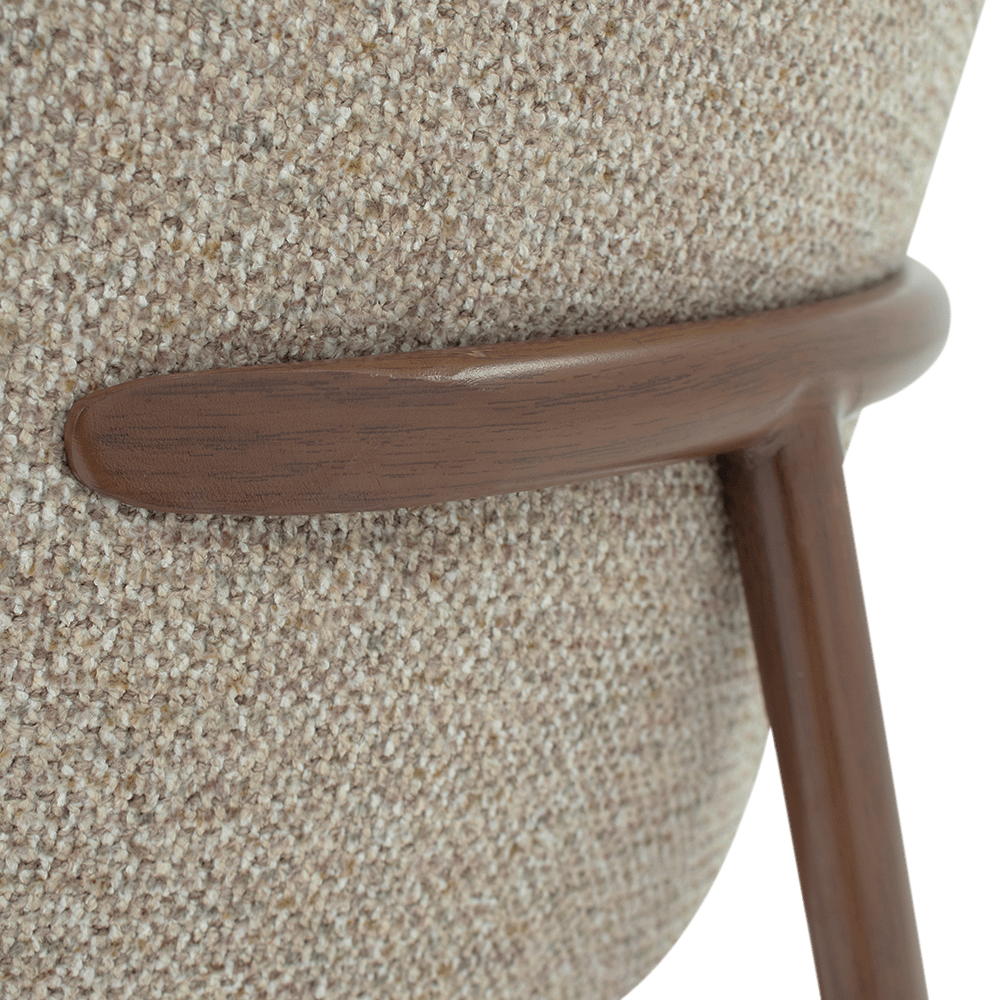 Barstoel LUNO Sand / Walnut foil