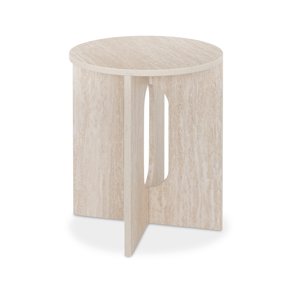 Bijzettafel LAGOON Ø40 Travertijnlook