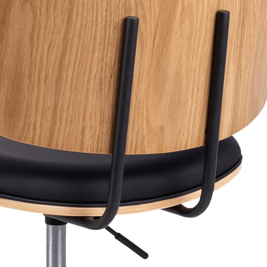 Bureaustoel MIKKEL PU Zwart/Eik Fineer Bureaustoel MIKKEL PU Zwart/Eik Fineer