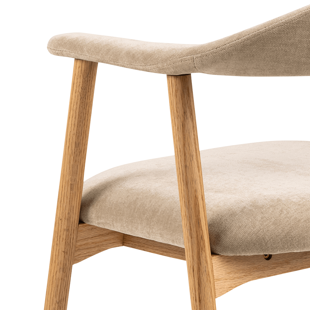 Armstoel COLETTE Danny Beige - Poot Eik Armstoel COLETTE Danny Beige - Poot Eik