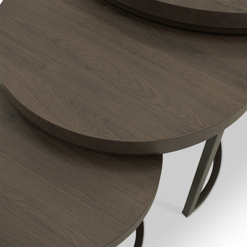 Salontafelset S/3 STEVIE Brown Oak
