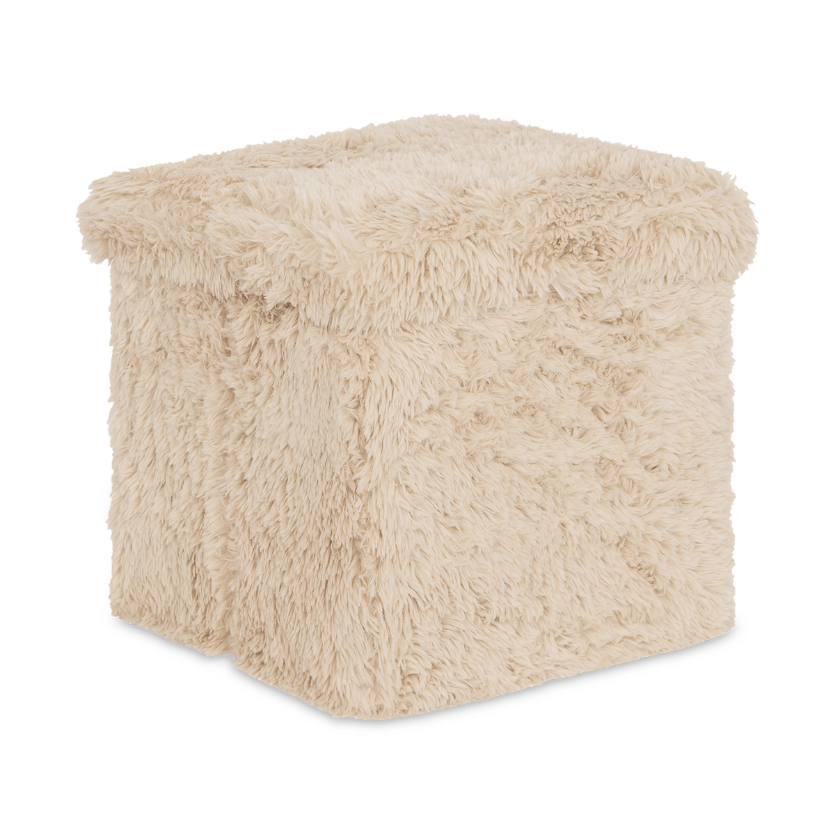 Opbergpouf DUVIO Fake Fur Beige