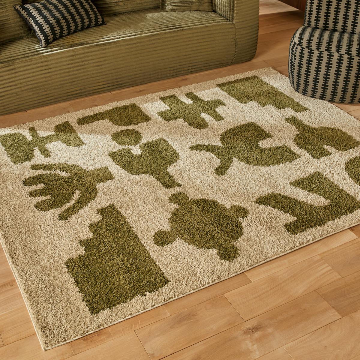 Tapijt NYERIO - Beige/Groen
