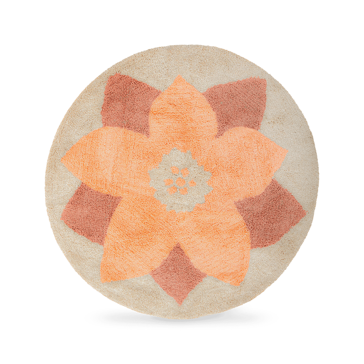 Kindertapijt FLEURI Rond Roze/beige