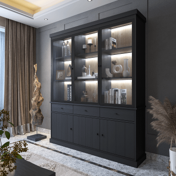 Vitrinekast CASTELLO B182 Zwarte Eik Vitrinekast CASTELLO B182 Zwarte Eik