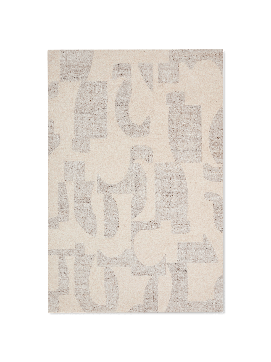 Norela grijs wollen tapijt in jacquard 300 x 200 cm