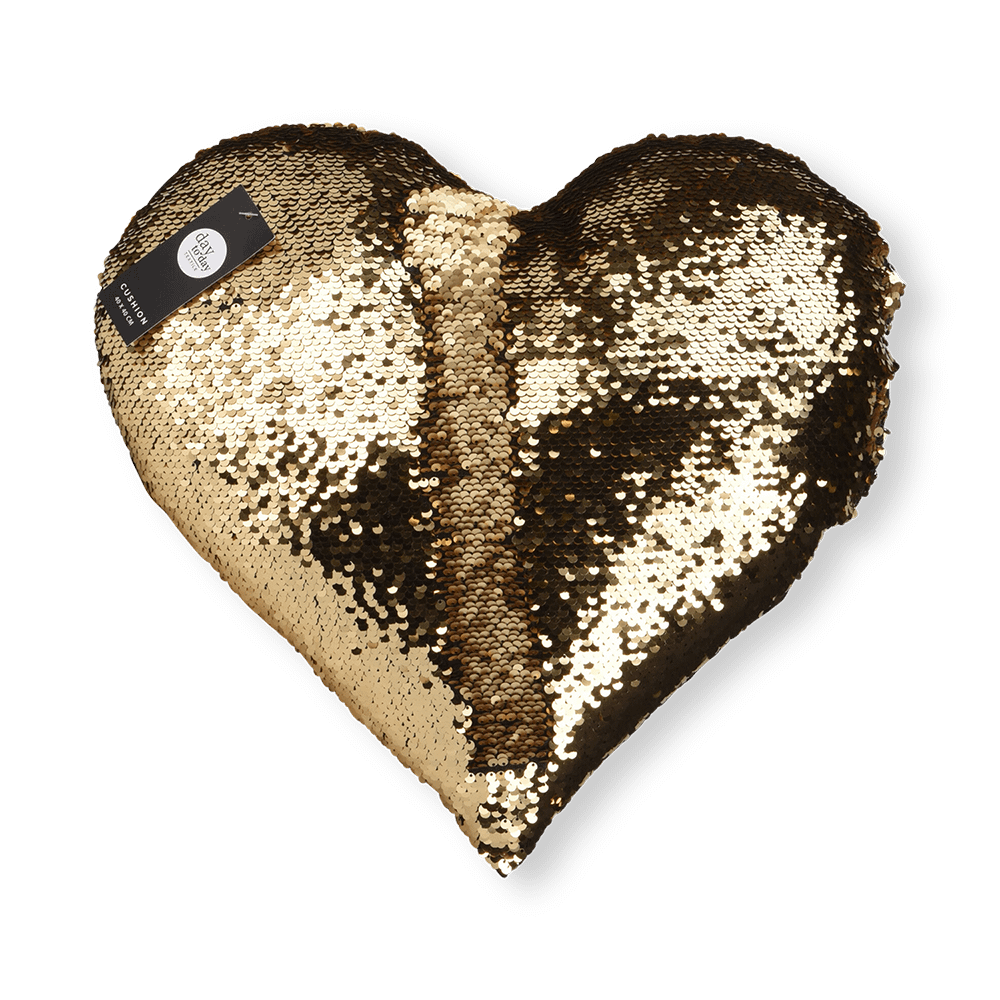 Kussen HARTIES Hart Glitter Goud