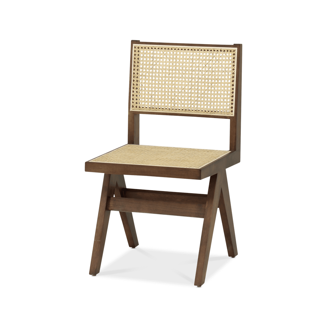 Stoel JAKI Ash Wood Walnut/Rotan  Stoel JAKI Ash Wood Walnut/Rotan