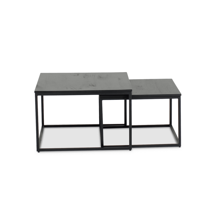 Set van 2 bijzettafels SPLURGE Mango Antraciet Set van 2 bijzettafels SPLURGE Mango Antraciet