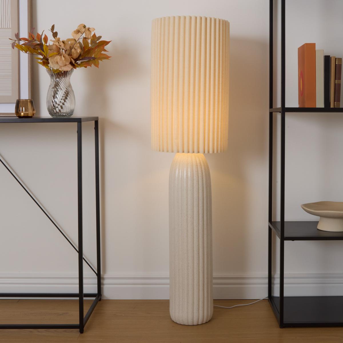 Vloerlamp KHENA Keramiek Beige