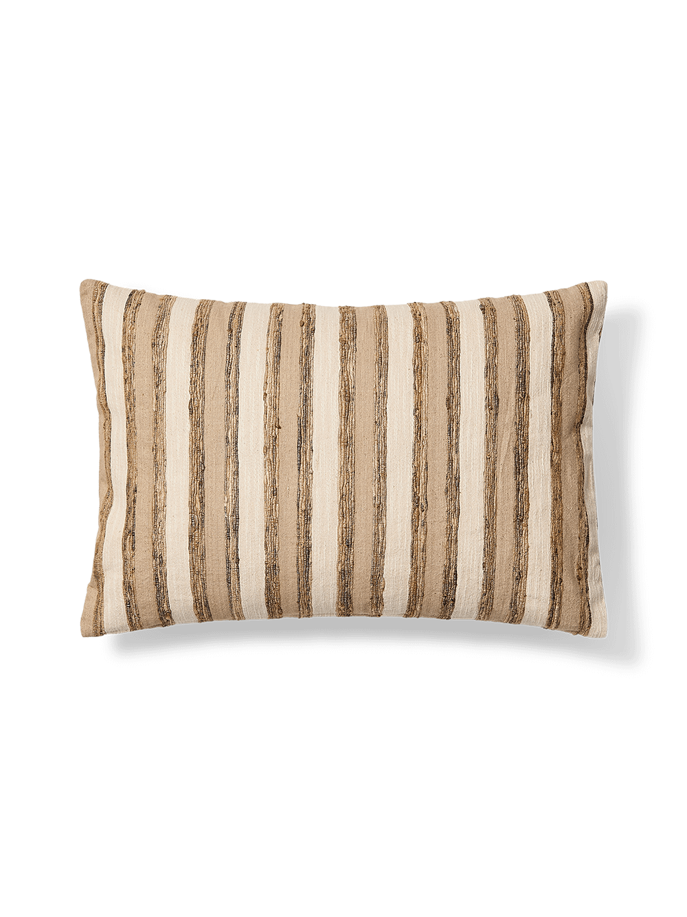 Dorevi jacquard kussenhoes van zijdemix met ecru strepen 40 x 60 cm