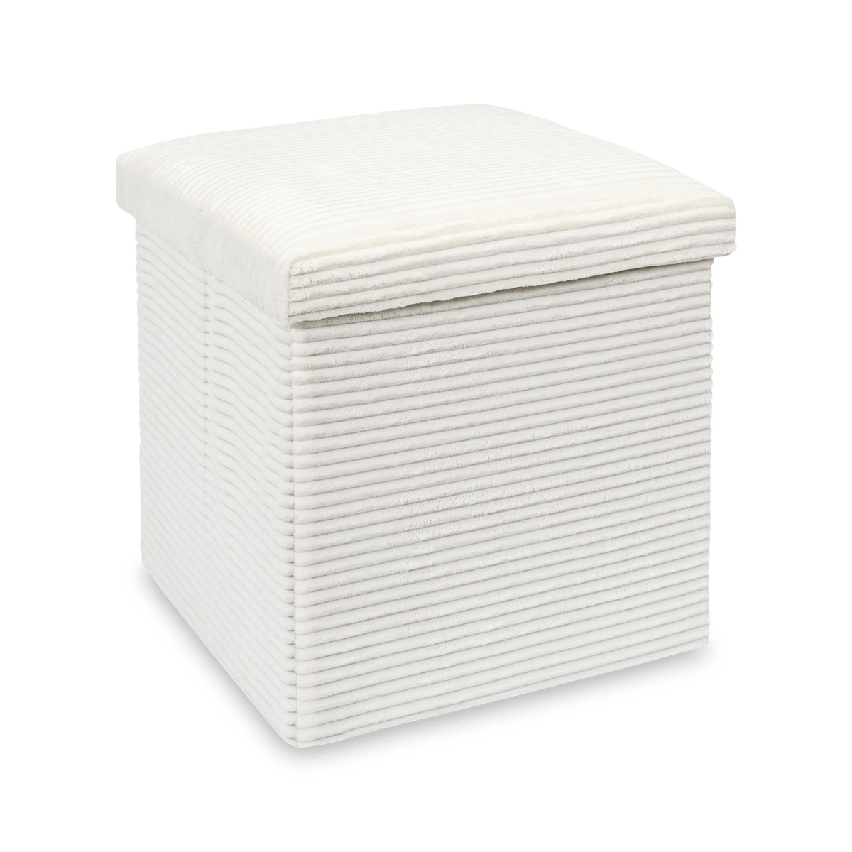 Opbergpouf COLLETE Vk Rib Wit