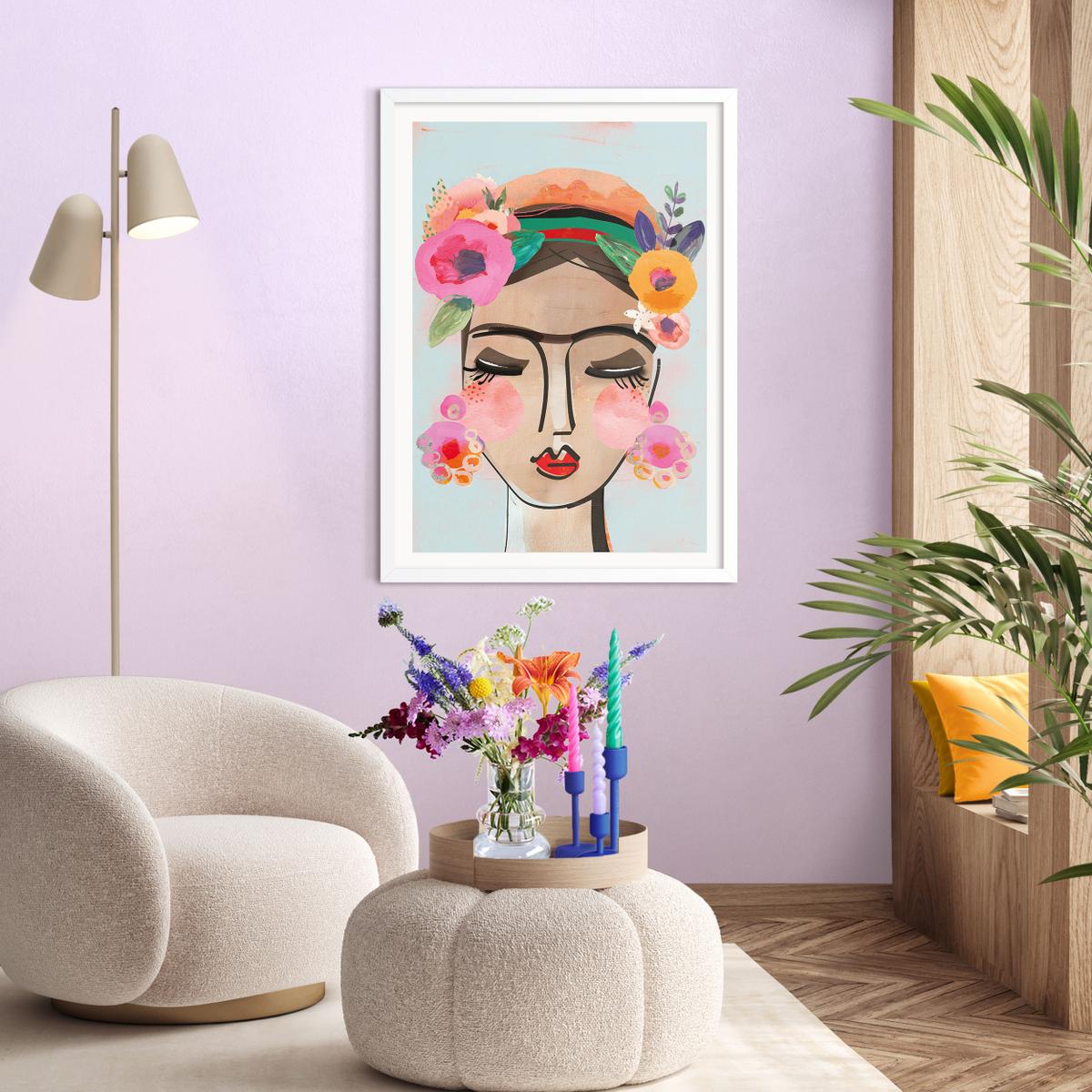 Frame COLOURFUL FACE Wit 50x70