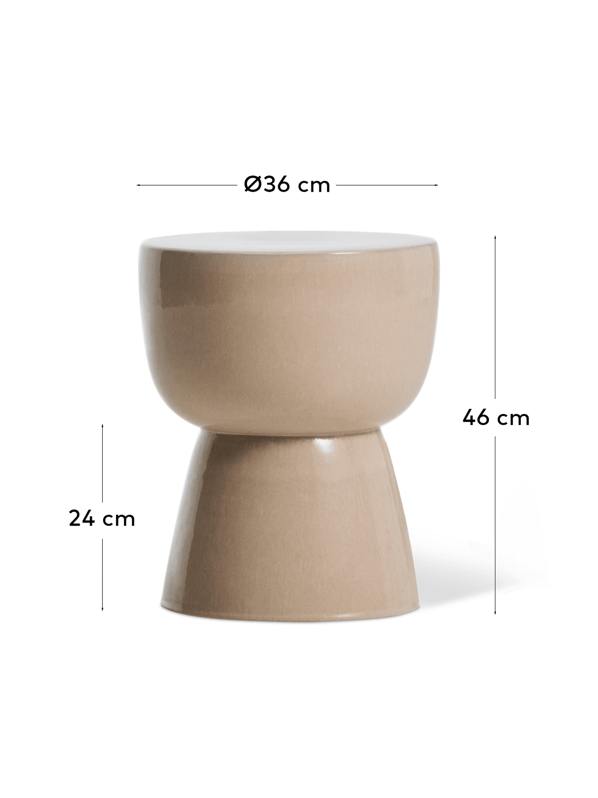 Bijzettafel Mesquida Beige Ø36 cm