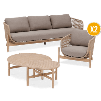 Loungeset TRAPANI Acacia/Taupe Loungeset TRAPANI Acacia/Taupe