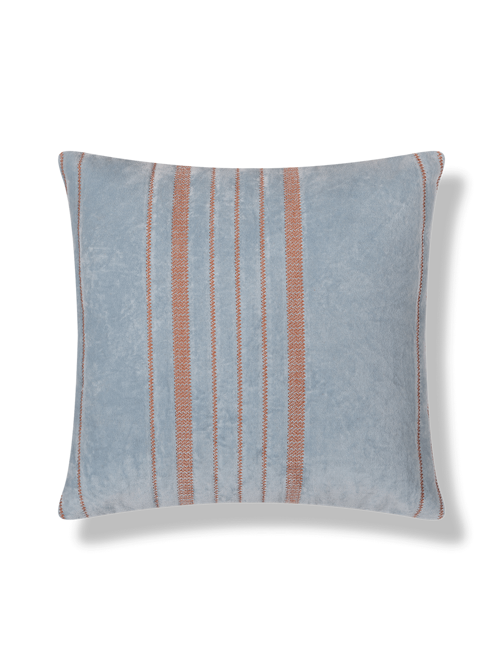 Kussens velvet naturel/blauw - set van 3