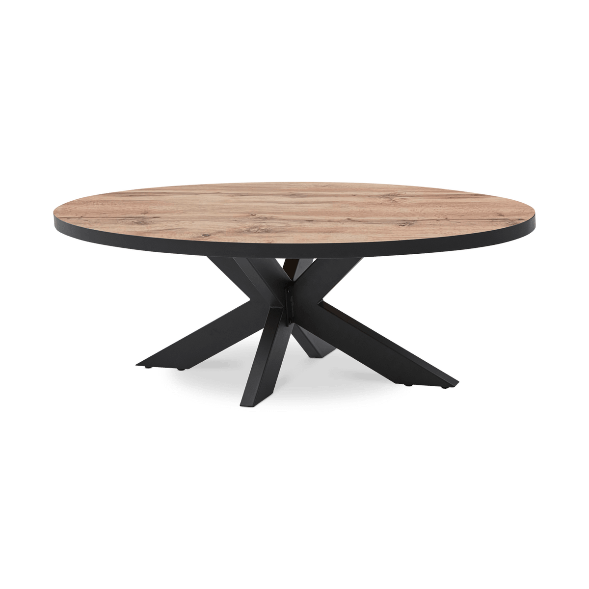 Salontafel DELPHINE Ovaal 130x70 Sterpoot Zwart