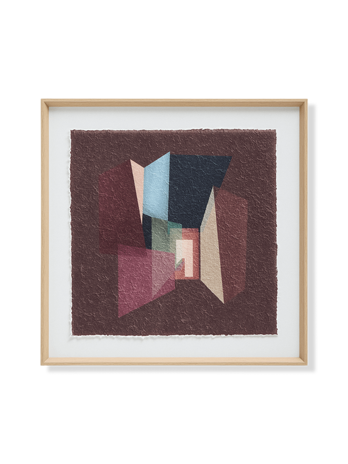 Veluni schilderij van gerecycled papier in meerdere kleuren 60 x 60 cm