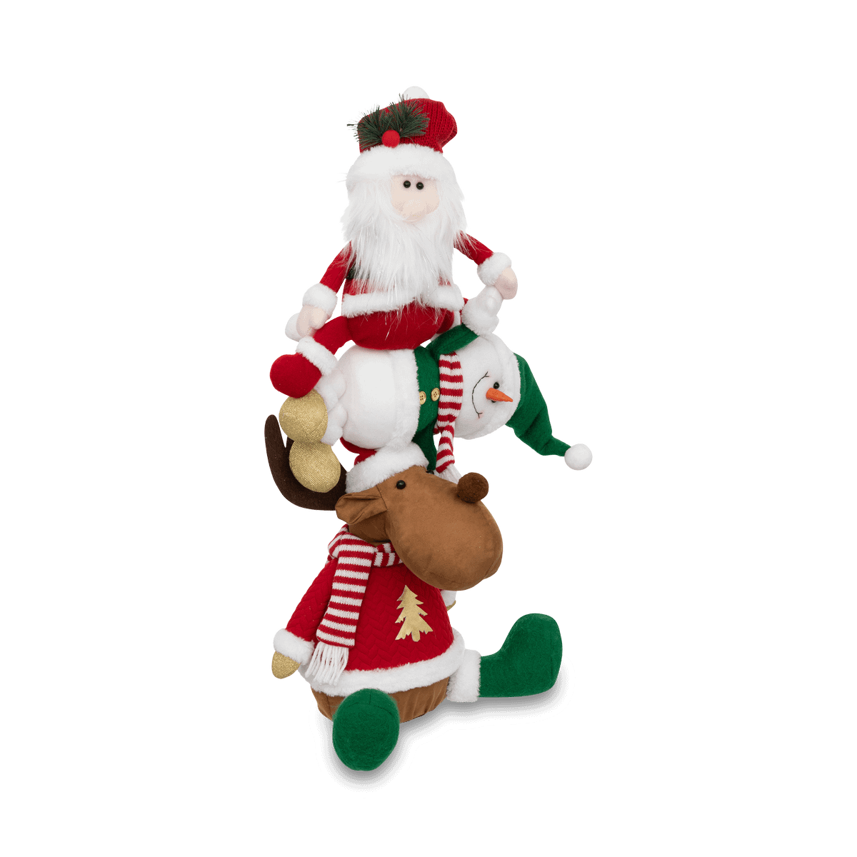 Kerstteddypyramide XMIES Wit/Rood/Groen