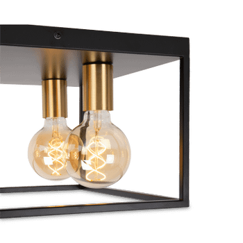 Plafonnier RUBEN 4Del. VK Zwart/Mat Goud Plafonnier RUBEN 4Del. VK Zwart/Mat Goud