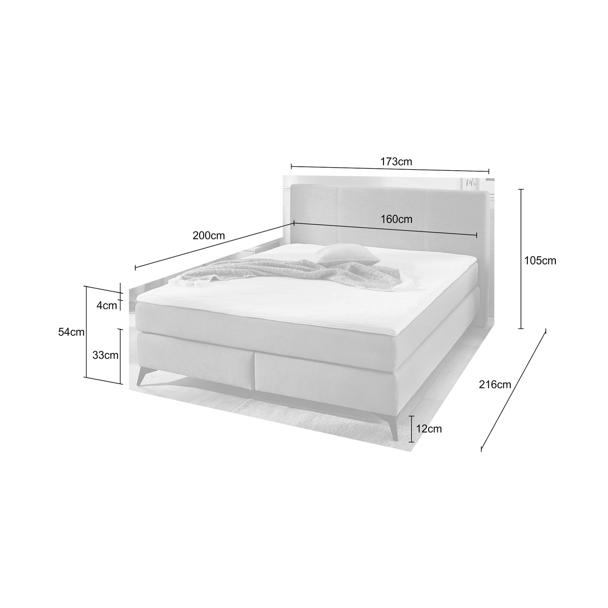 Boxspring FLEVOLAND 426/07 Rib Beige 160x200