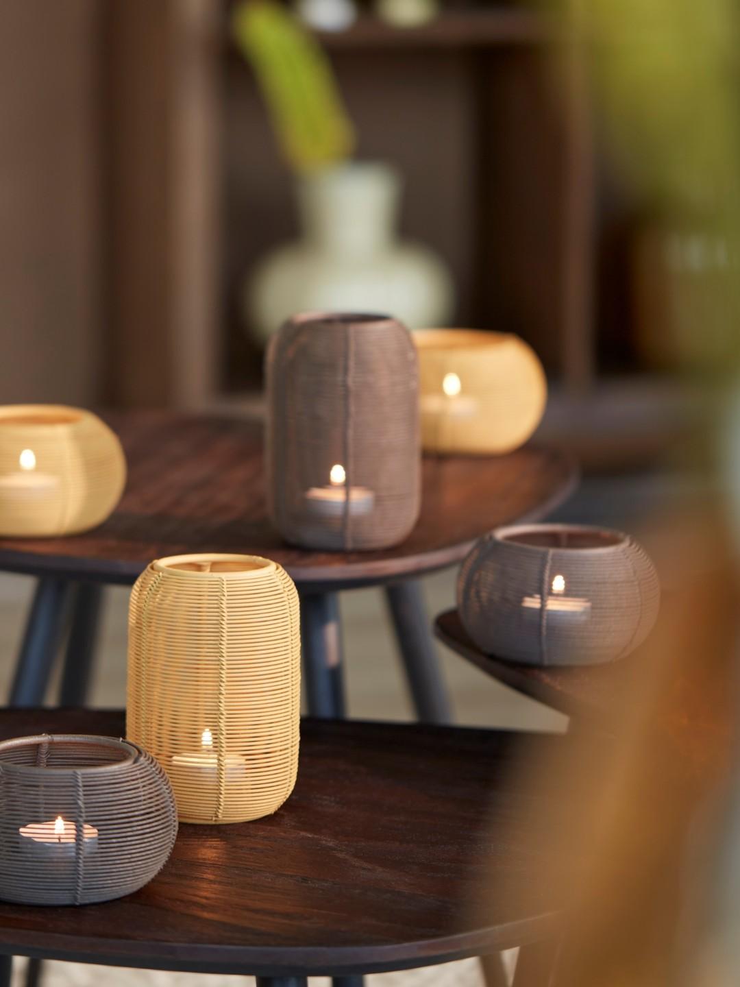 Theelichthouder Bianu Mat Donkerbruin