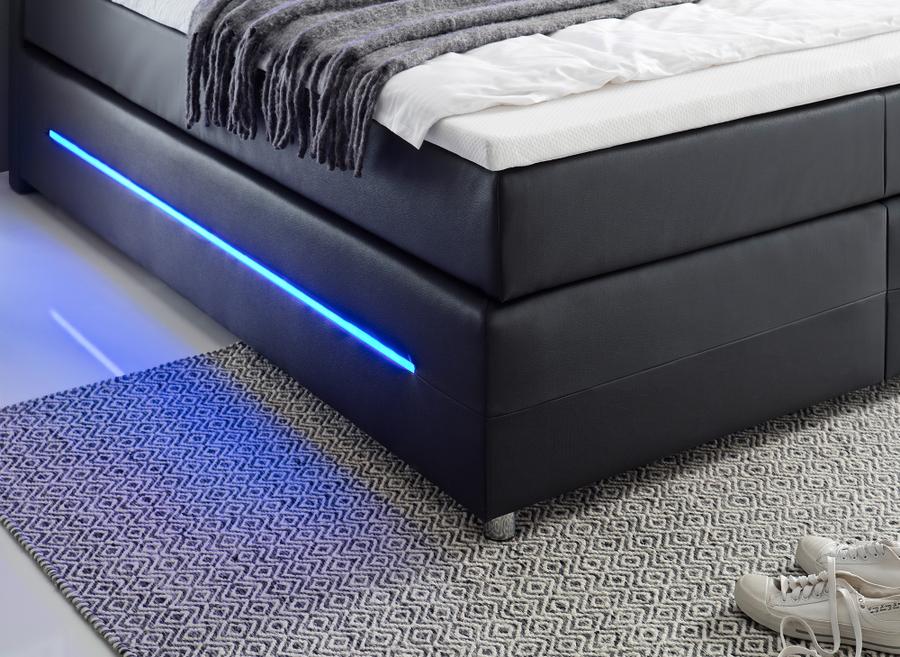 Boxspring LASER 180x200 LL Zwart Boxspring LASER 180x200 LL Zwart