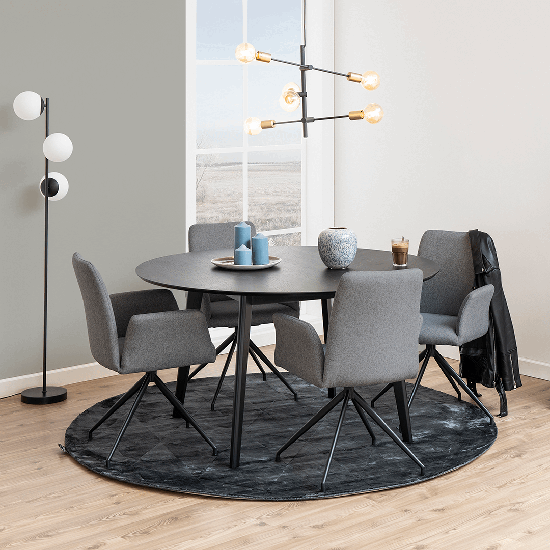 Eettafel MARIS Zwart Eikfineer Ø140cm Eettafel MARIS Zwart Eikfineer Ø140cm