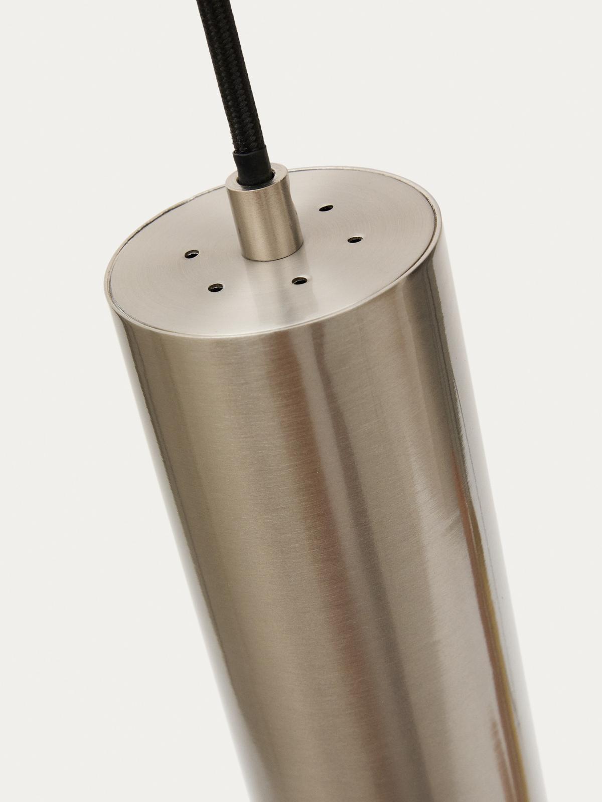 Andia plafondlamp van aluminium met geborsteld zilverkleurig gelakte afwerking