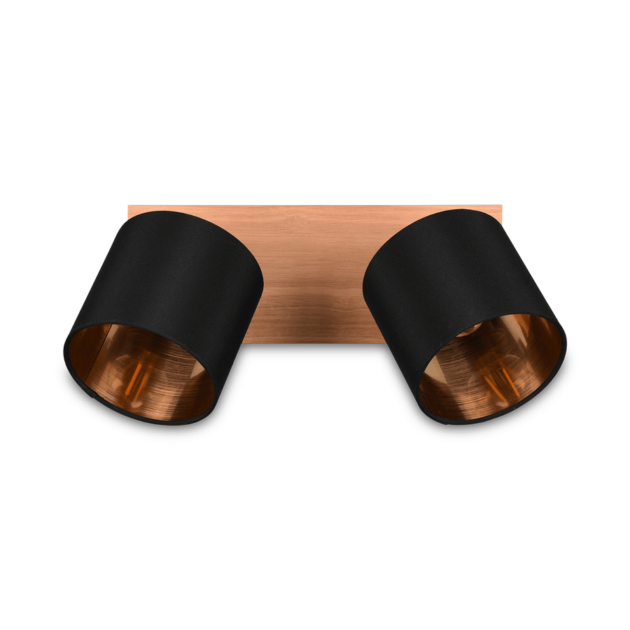 Spot TOMMY 2Del. Met./Hout Mat Zwart Spot TOMMY 2Del. Met./Hout Mat Zwart