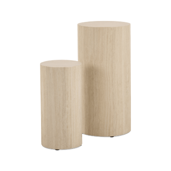 Piedestals LIVA S/2 Rond Travertijnlook Piedestals LIVA S/2 Rond Travertijnlook