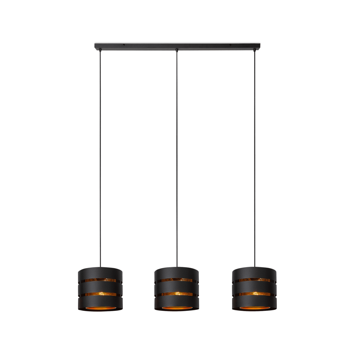 Hanglamp ROSAS 3Del. Lang Zwart/Goud