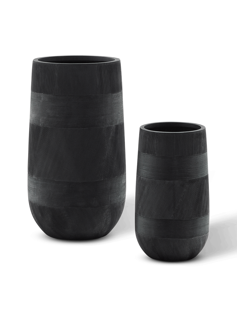 Set van 2 Tival zwarte bloempotten cement ⌀45 cm