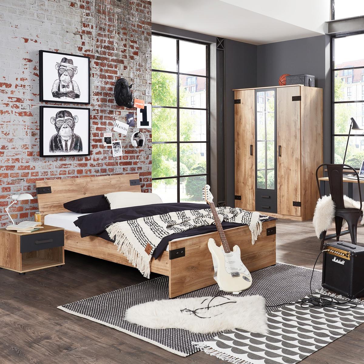 Bed HUVAR Plankeneiche 140x200