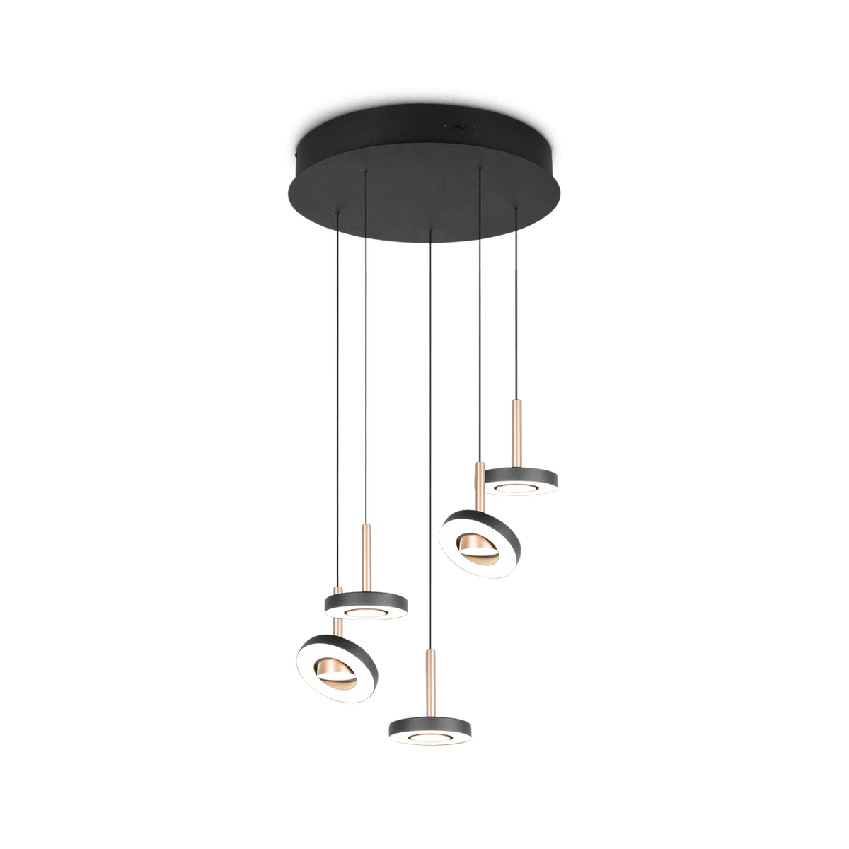 Hanglamp GUANO 5Del. Rond Metaal Koffie