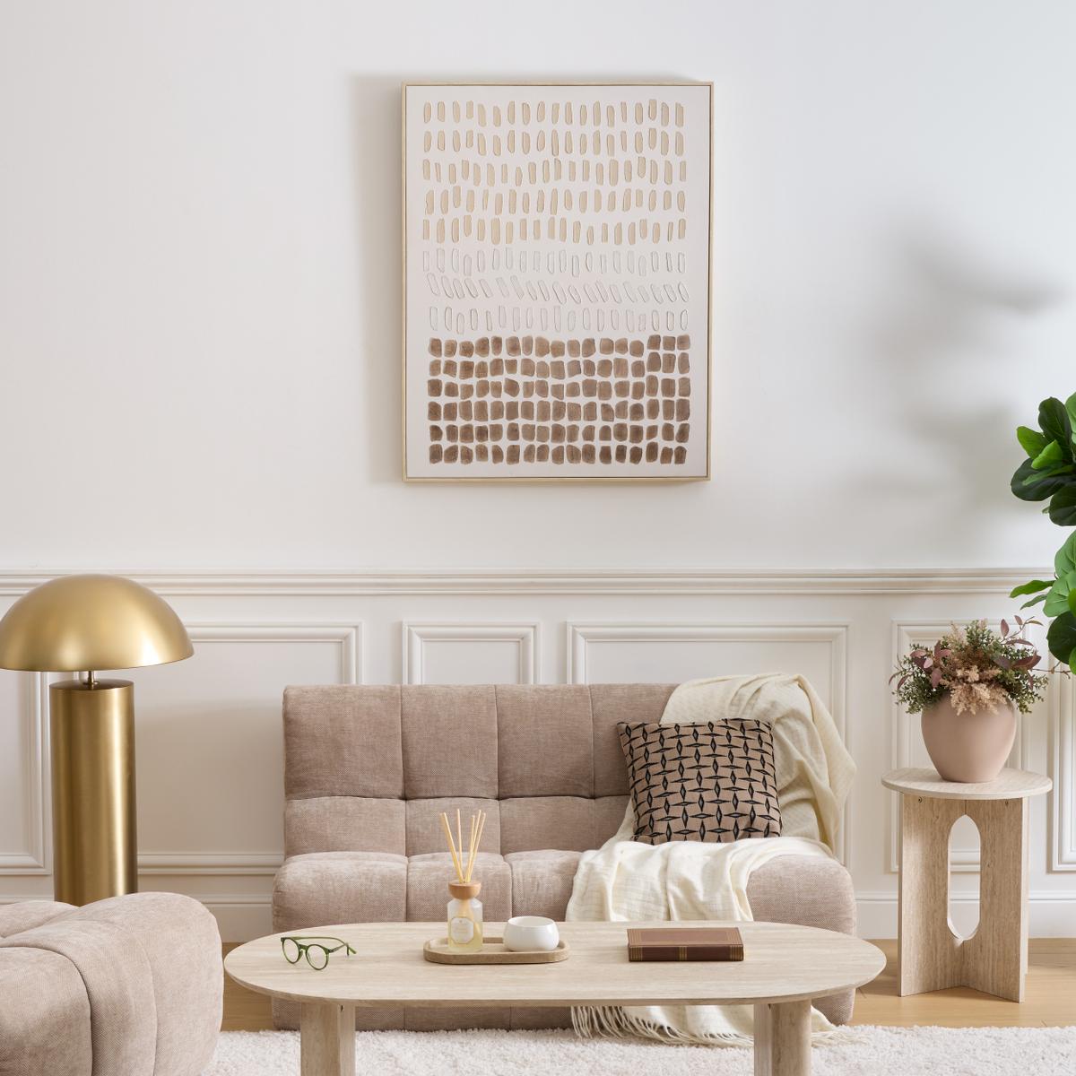 Wanddecoratie LYZIA Stippen - Beige/Bruin