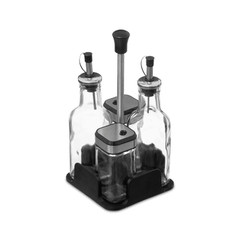 Olie/Azijn/Zout/Peper-Rek FIOR Rvs Zwart Olie/Azijn/Zout/Peper-Rek FIOR Rvs Zwart