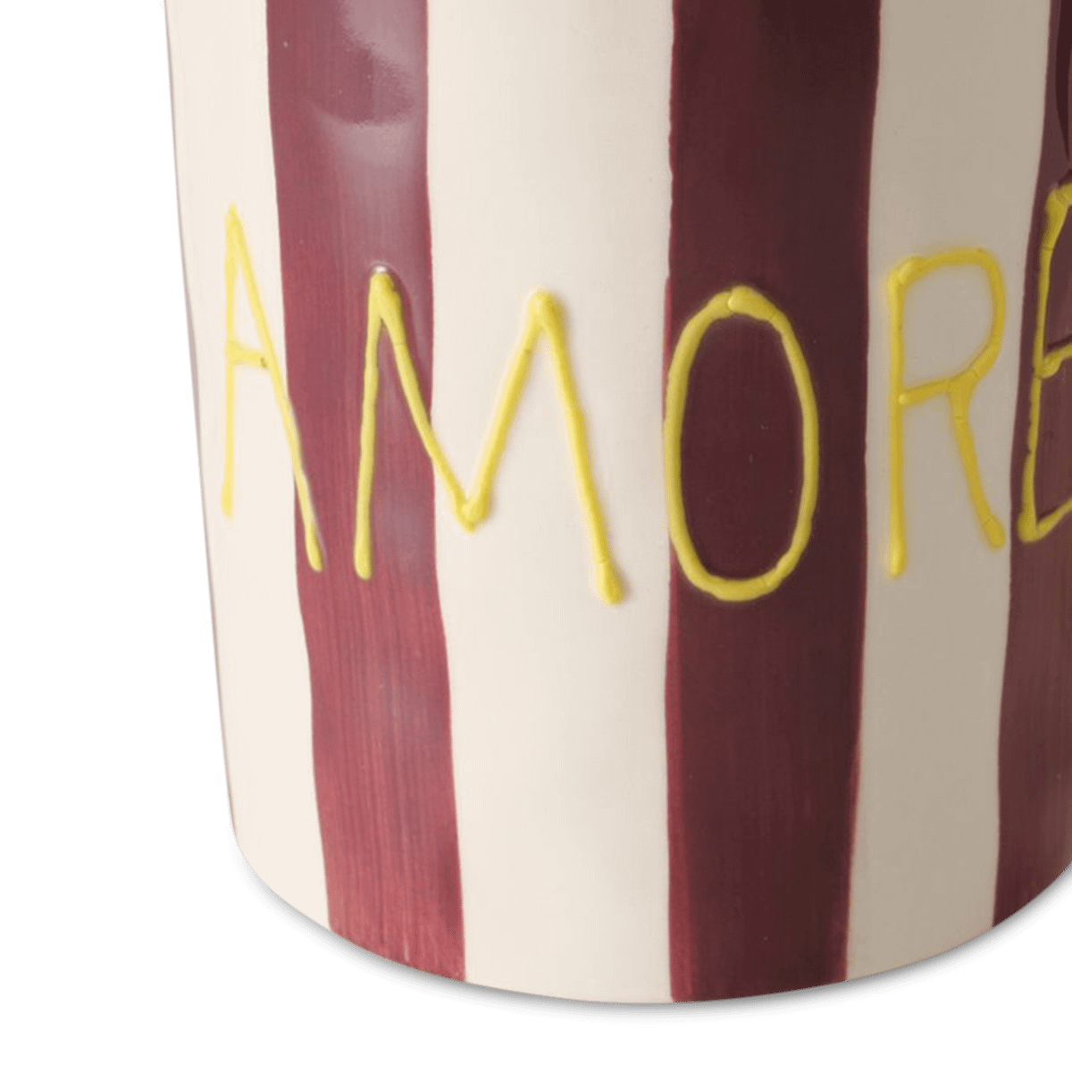 Jumbo Mok AMORE 600ml Strepen Wit/Paars