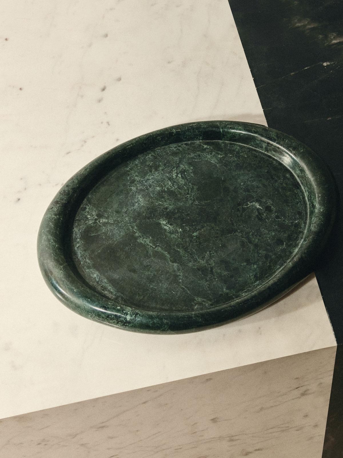 Lenorel groen dienblad van marmer 30 x 23 cm